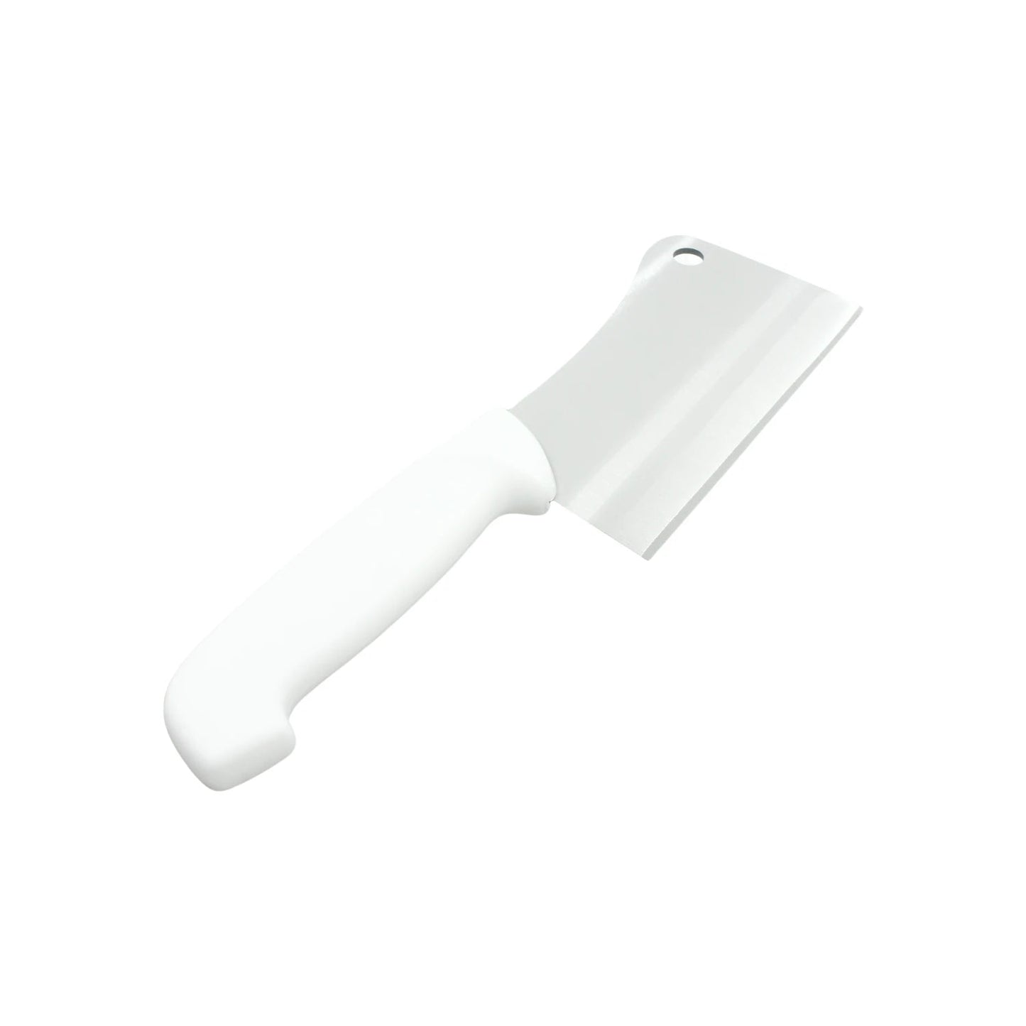 Cuchillo cleaver profesional 6 pulgadas hoja acero inoxidable con mango blanco para carnicería