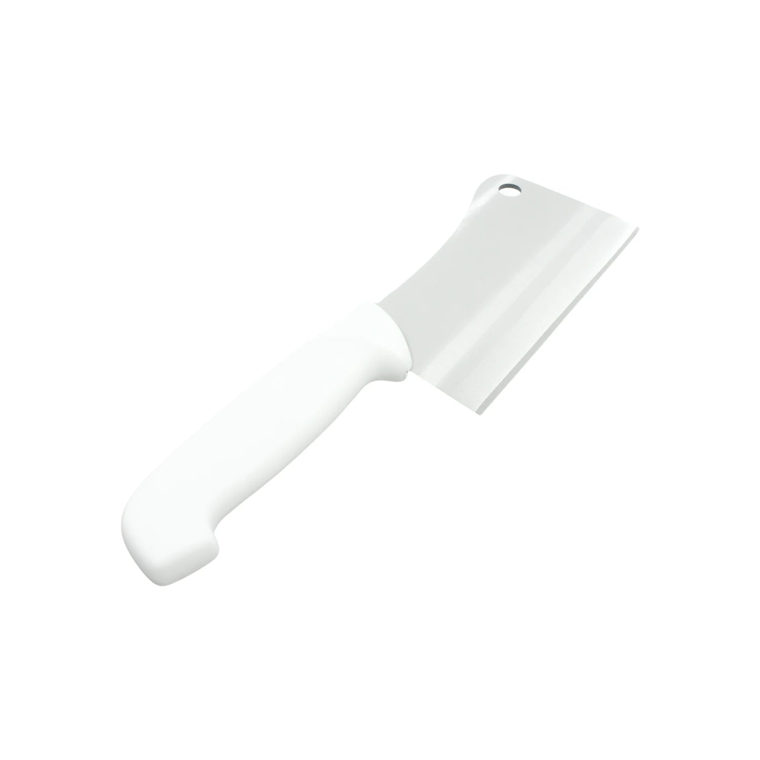Cuchillo cleaver profesional 6 pulgadas hoja acero inoxidable con mango blanco para carnicería
