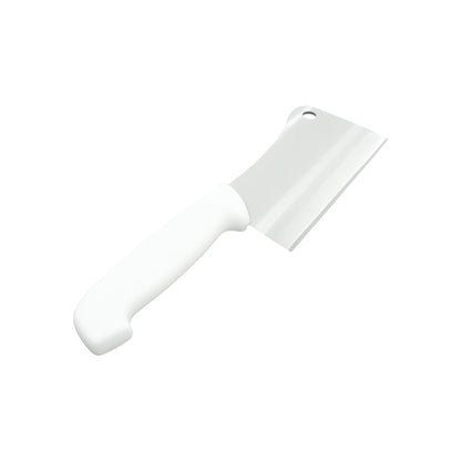 Cuchillo cleaver profesional 6 pulgadas hoja acero inoxidable con mango blanco para carnicería
