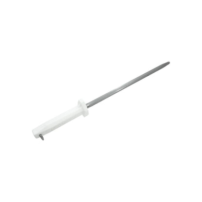 Chaira de afilar cuchillos con varilla redonda de acero y mango ergonómico blanco para cocina