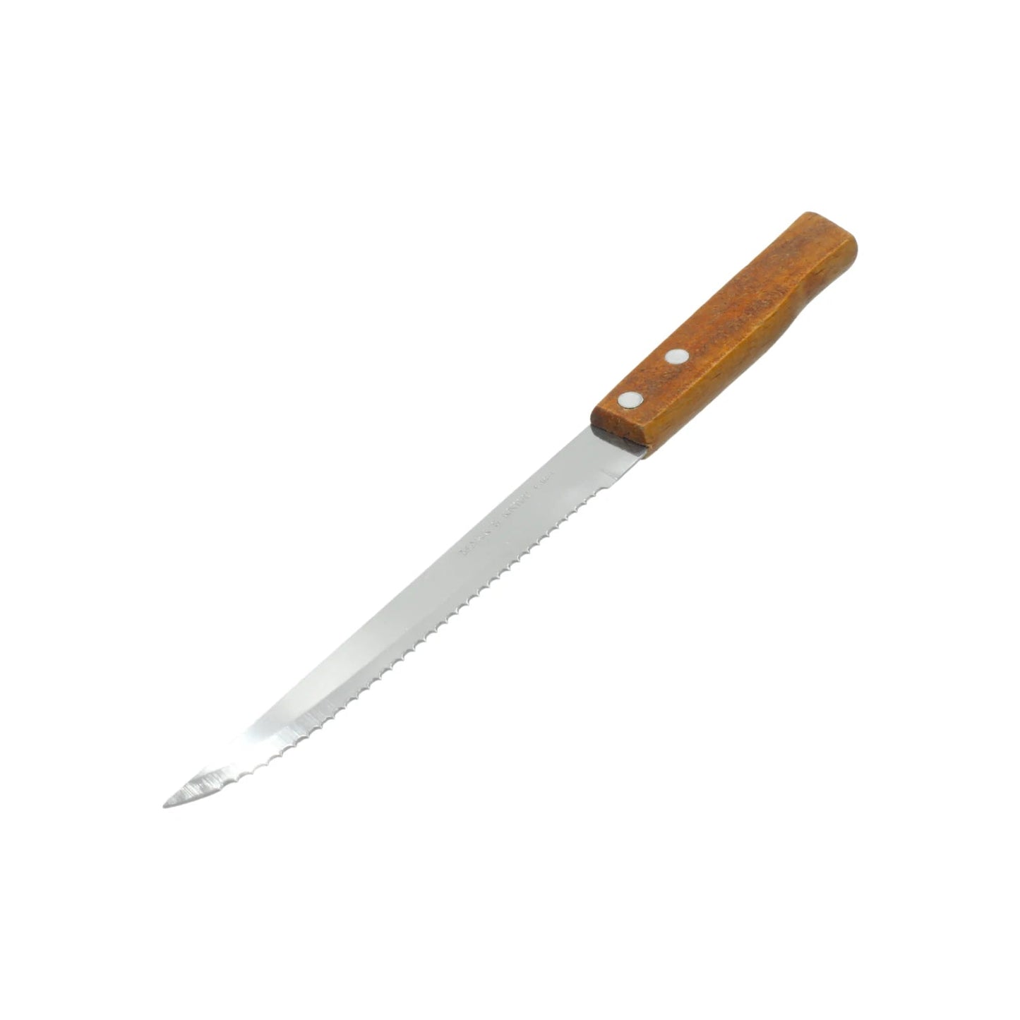 Cuchillo de sierra Mark's Knife 5 pulgadas con mango de madera marrón para cocina y tareas generales