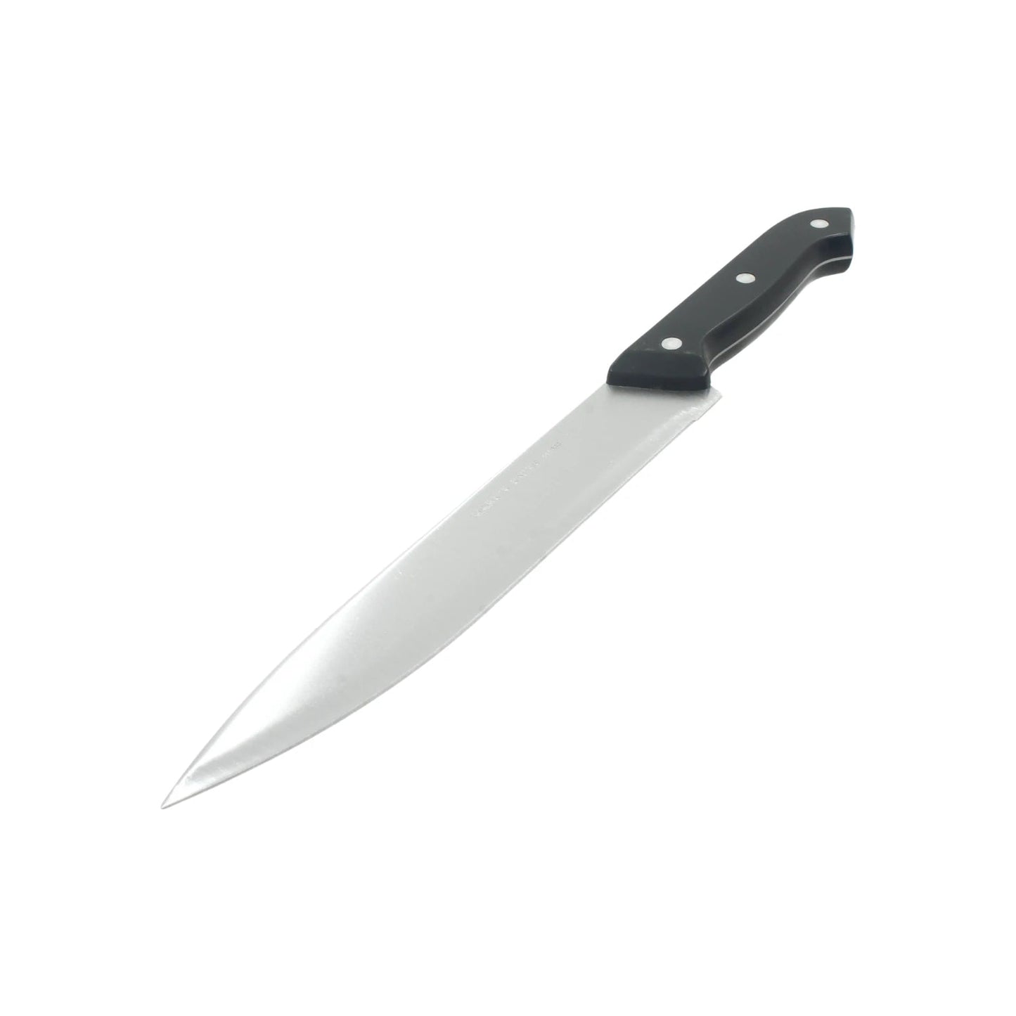 Cuchillo 7 pulgadas con hoja de acero inoxidable y mango de plástico negro, herramienta de cocina multiusos