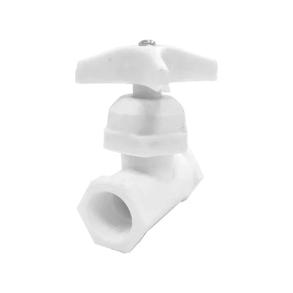 Llave de paso 1/2" roscable reforzada PVC económica