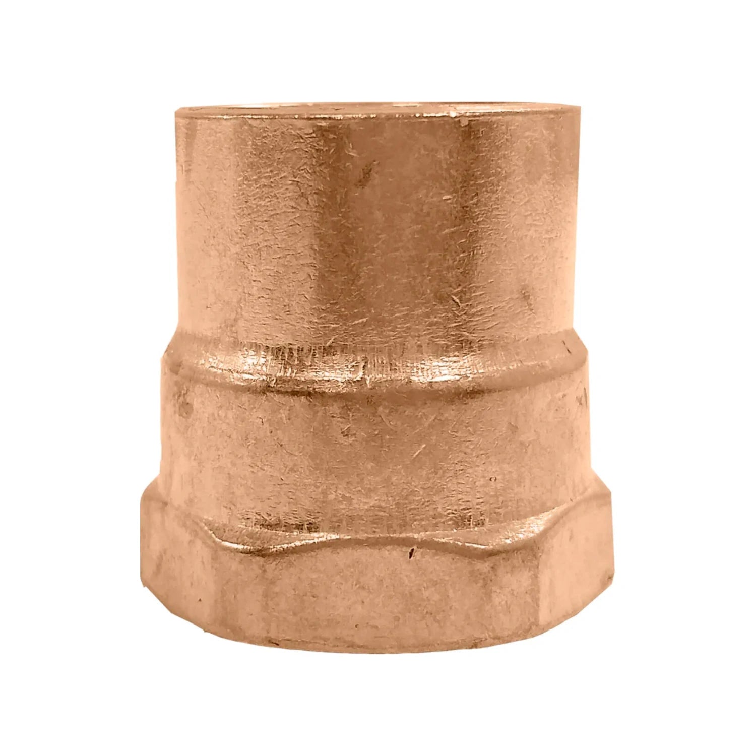 Conector de cobre 3/4" (19mm) rosca interior hembra para instalaciones de plomería