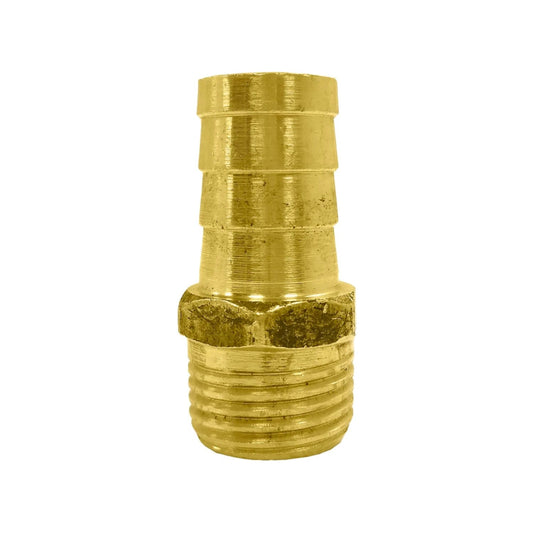 Adaptador de latón para poliducto, conector macho 1/2 pulgada NPT y espiga para manguera