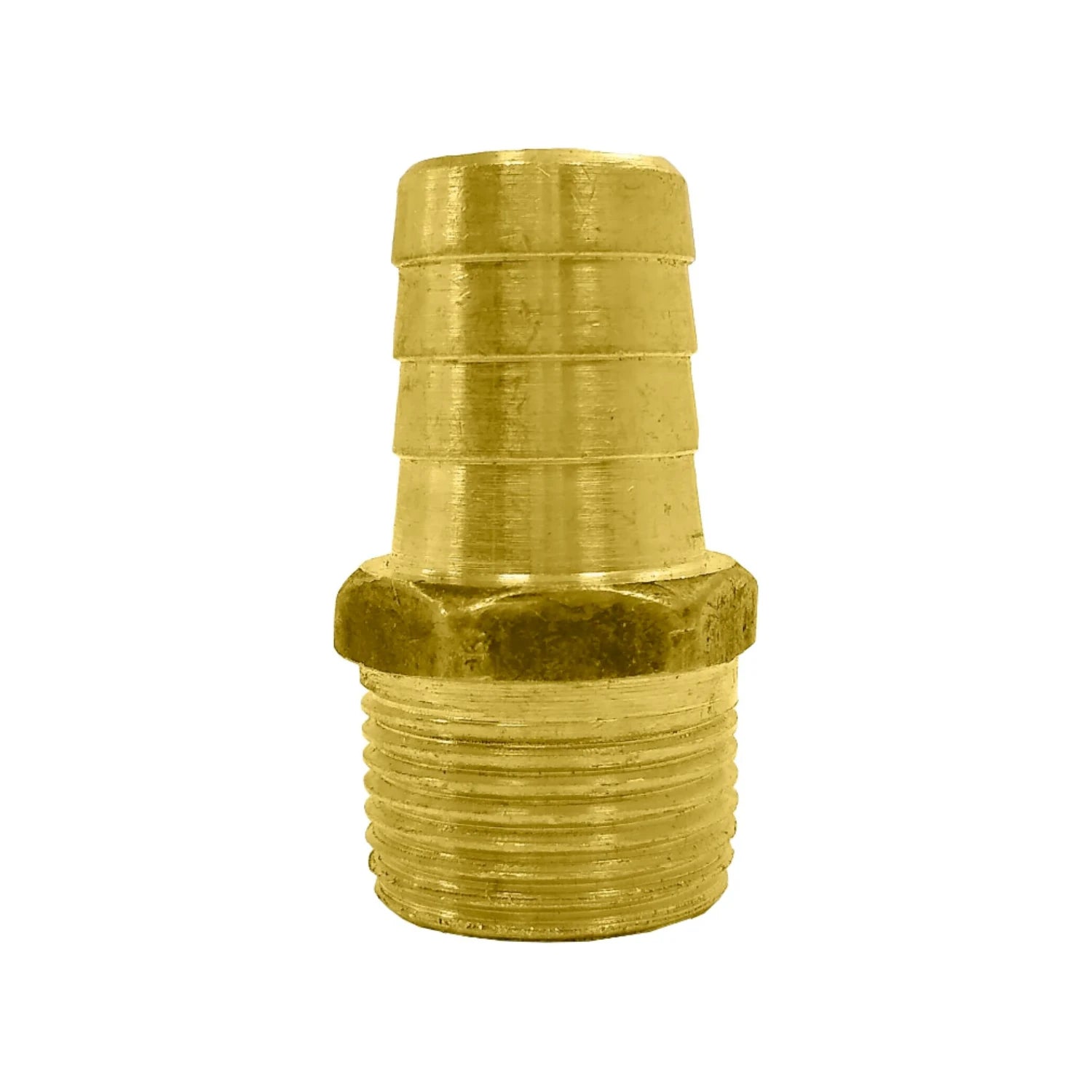Adaptador de latón para poliducto con espiga ranurada y cuerda exterior macho 3/4"