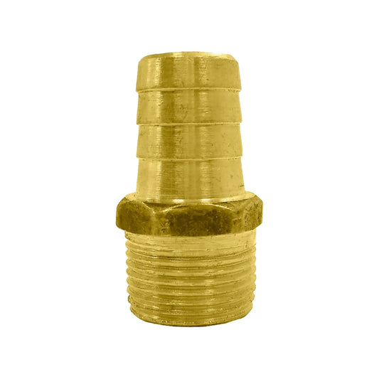 Adaptador de latón para poliducto con espiga ranurada y cuerda exterior macho 3/4"