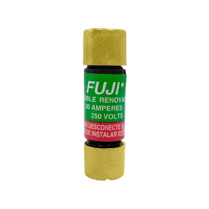 Fusible de cartucho Fuji renovable 30 amperes 250V verde y rojo con terminales dorados