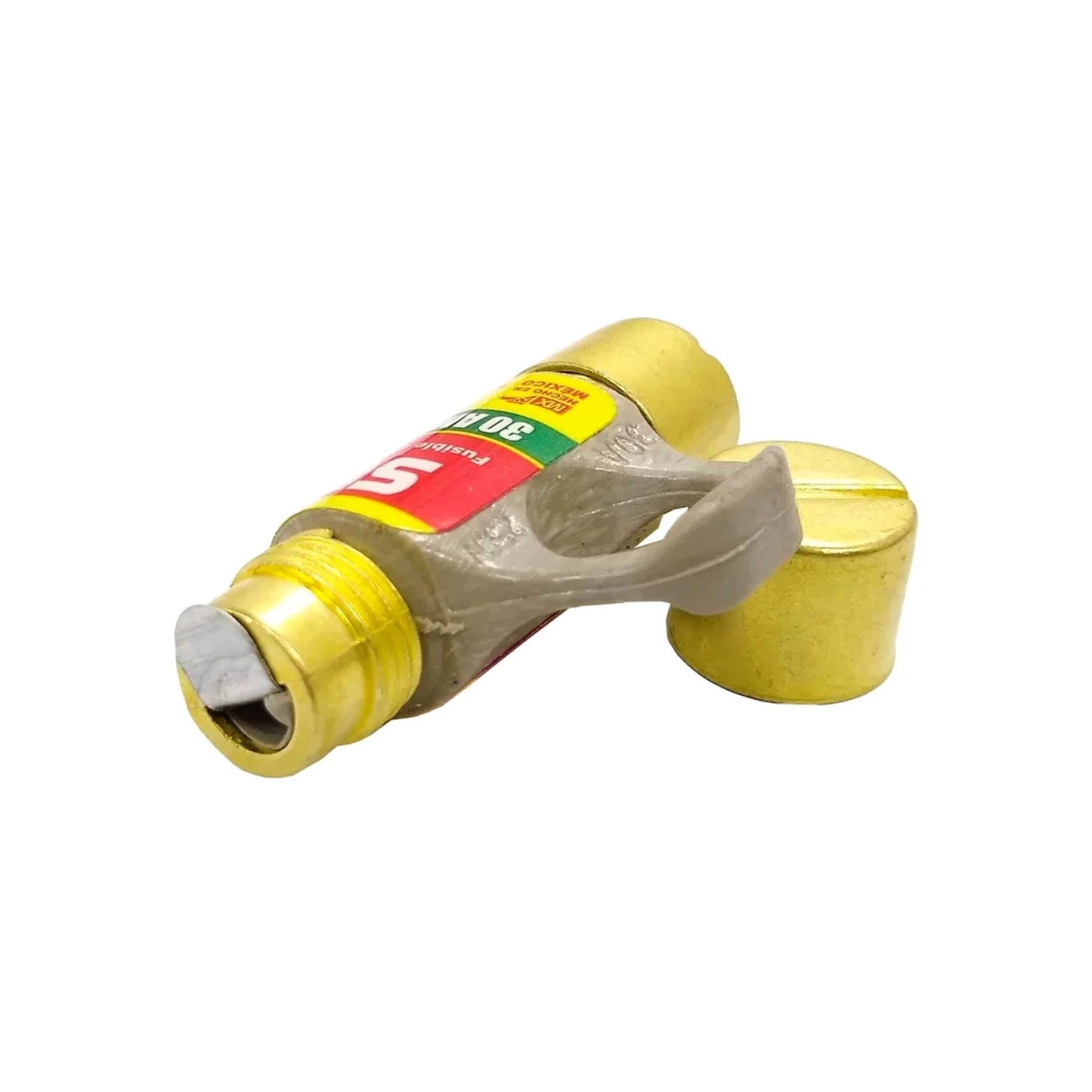 Fusible Super 30 amperios con agarradera gris y extremos dorados