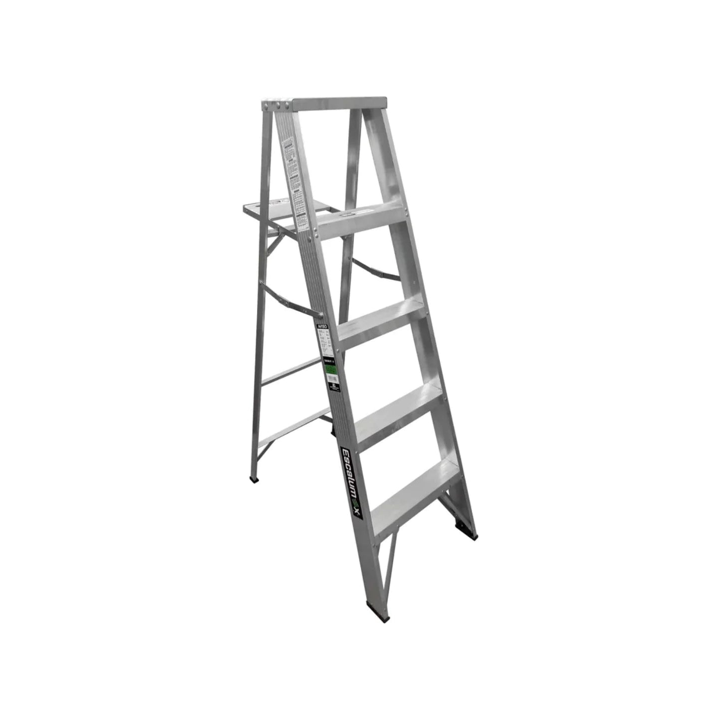 Escalera tijera Escalumex de aluminio con 4 peldaños y plataforma de trabajo superior