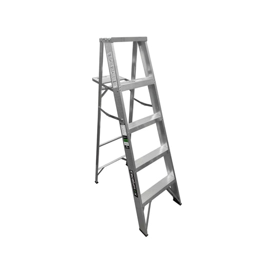 Escalera tijera Escalumex de aluminio con 4 peldaños y plataforma de trabajo superior