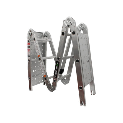 Escalera multiarticulada Escalumex de aluminio, 5 posiciones, 12 peldaños, plegada