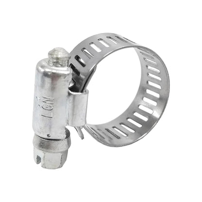 Abrazadera sin fin metálica LGN para mangueras, ajustable, acabado galvanizado plateado.