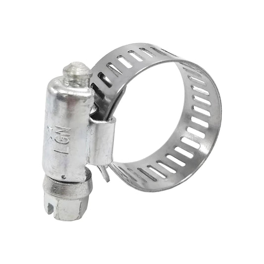Abrazadera sin fin metálica LGN para mangueras, ajustable, acabado galvanizado plateado.