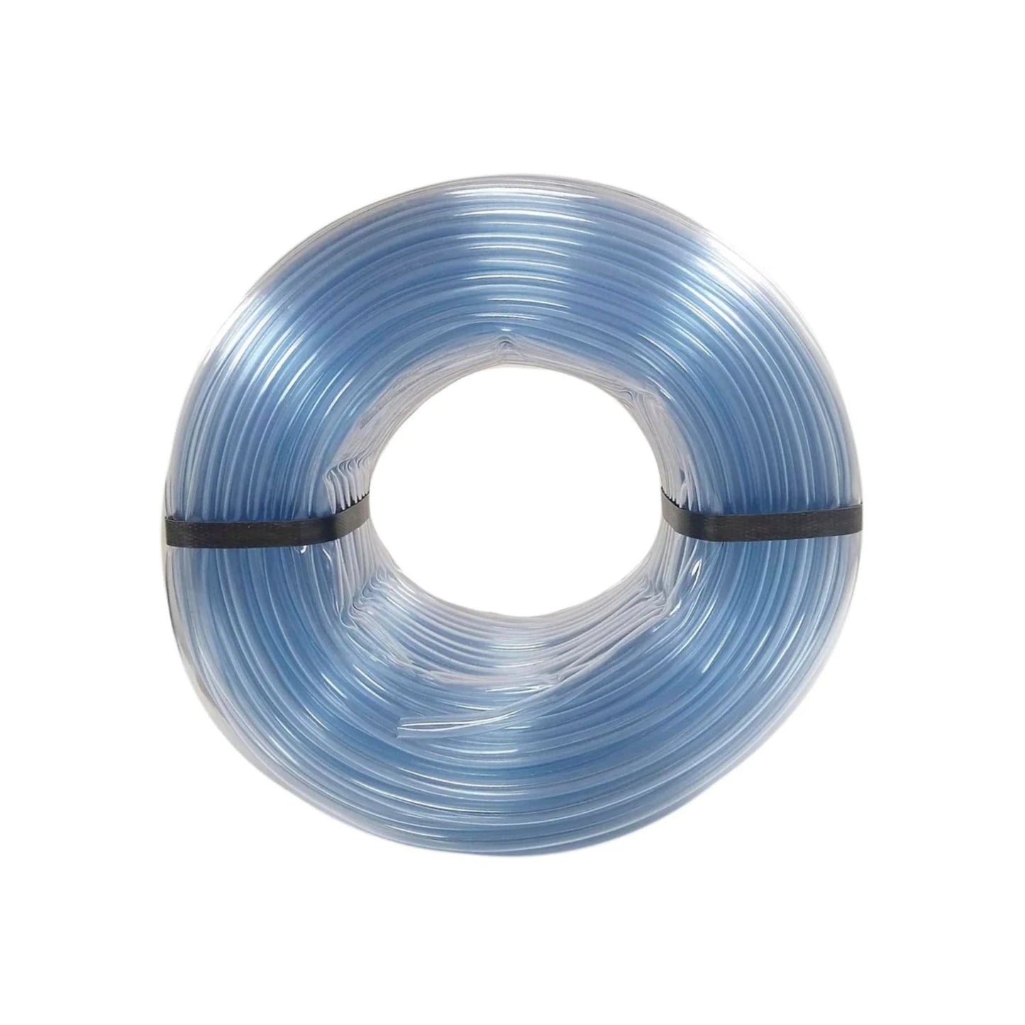 Rollo de manguera para nivel 5/16" transparente azulada, reforzada para uso en construcción