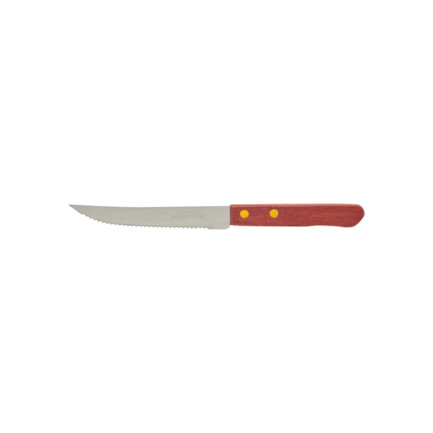Cuchillo de sierra 5 pulgadas con mango de madera marrón rojizo para carne y cocina