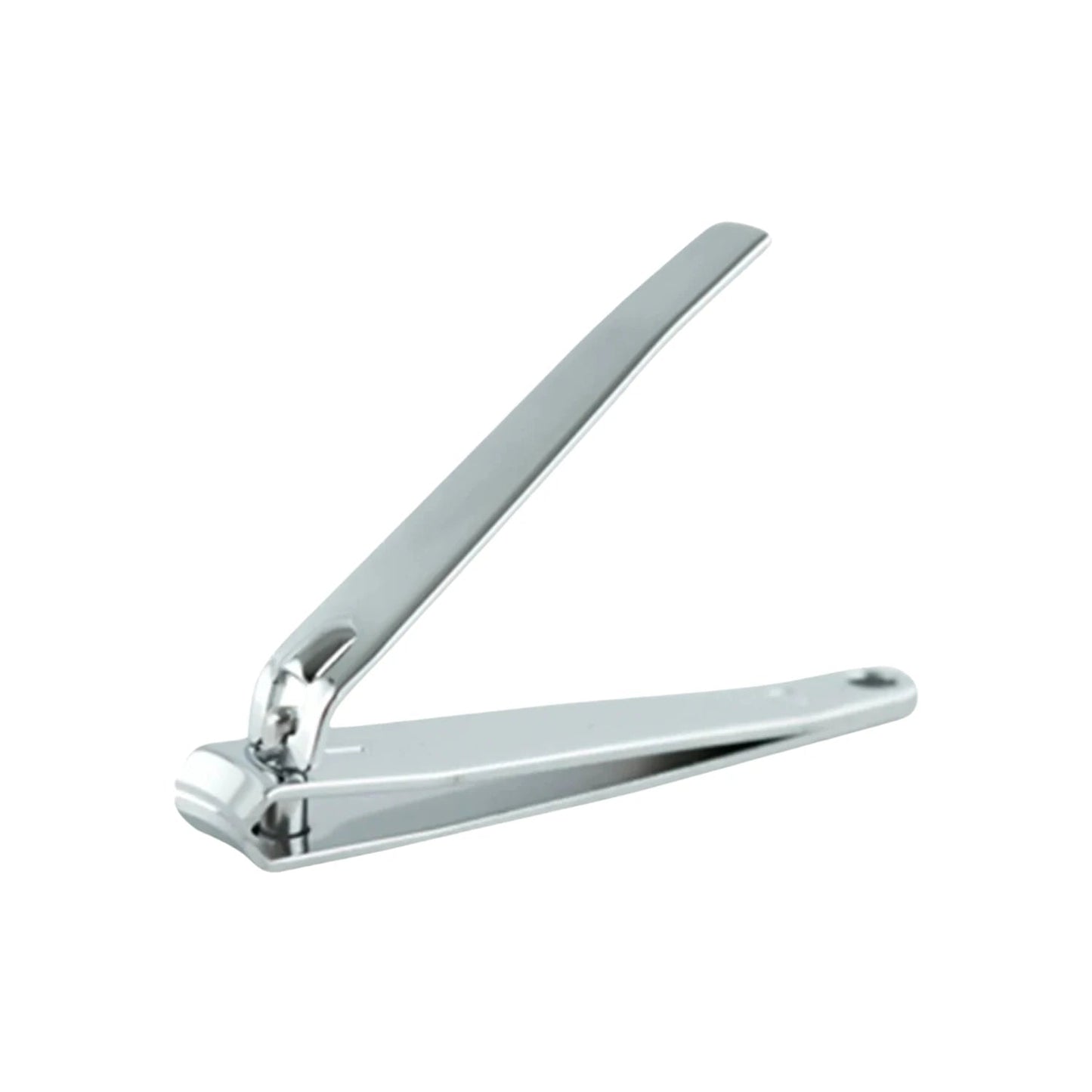 Cortauñas grande de acero inoxidable plateado, herramienta para un corte de uñas preciso y resistente.
