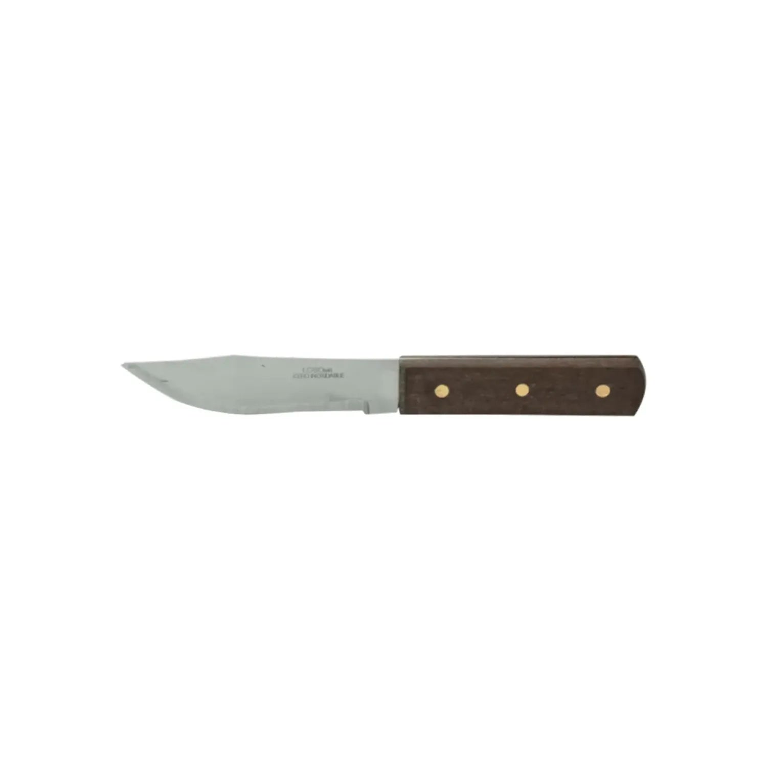 Cuchillo para asado con hoja de acero inoxidable y mango de madera remachado de 3 puntos