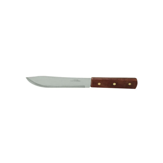 Cuchillo de cocina tipo carnicero con hoja de acero inoxidable y mango de madera con tres remaches metálicos