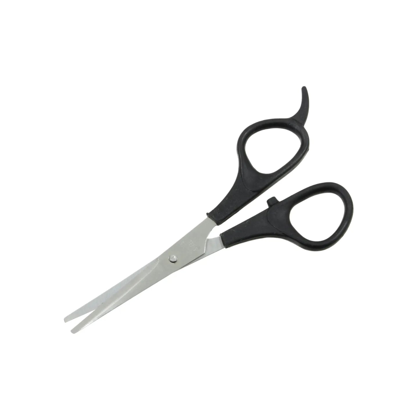 Tijeras de peluquería de 5 pulgadas con mangos negros ergonómicos y hojas de acero inoxidable para corte de cabello