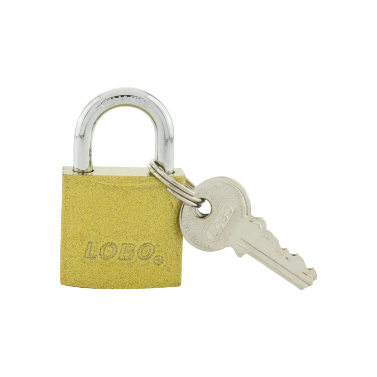 Candado LOBO de latón 32mm, dorado, con gancho corto y llaves para seguridad general