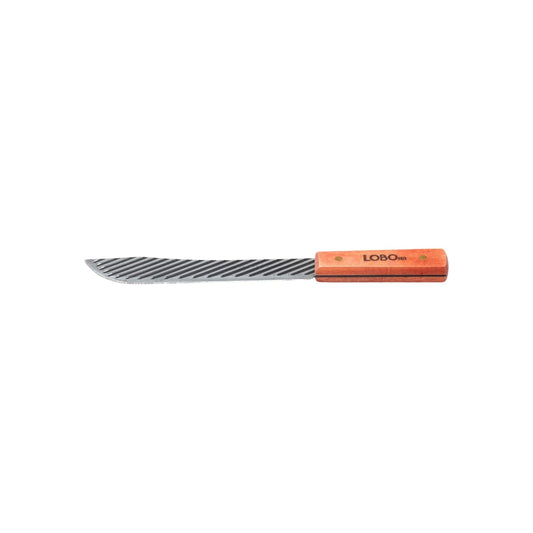 Cuchillo carnicero Lobo 8 pulgadas, mango de madera, hoja estriada profesional
