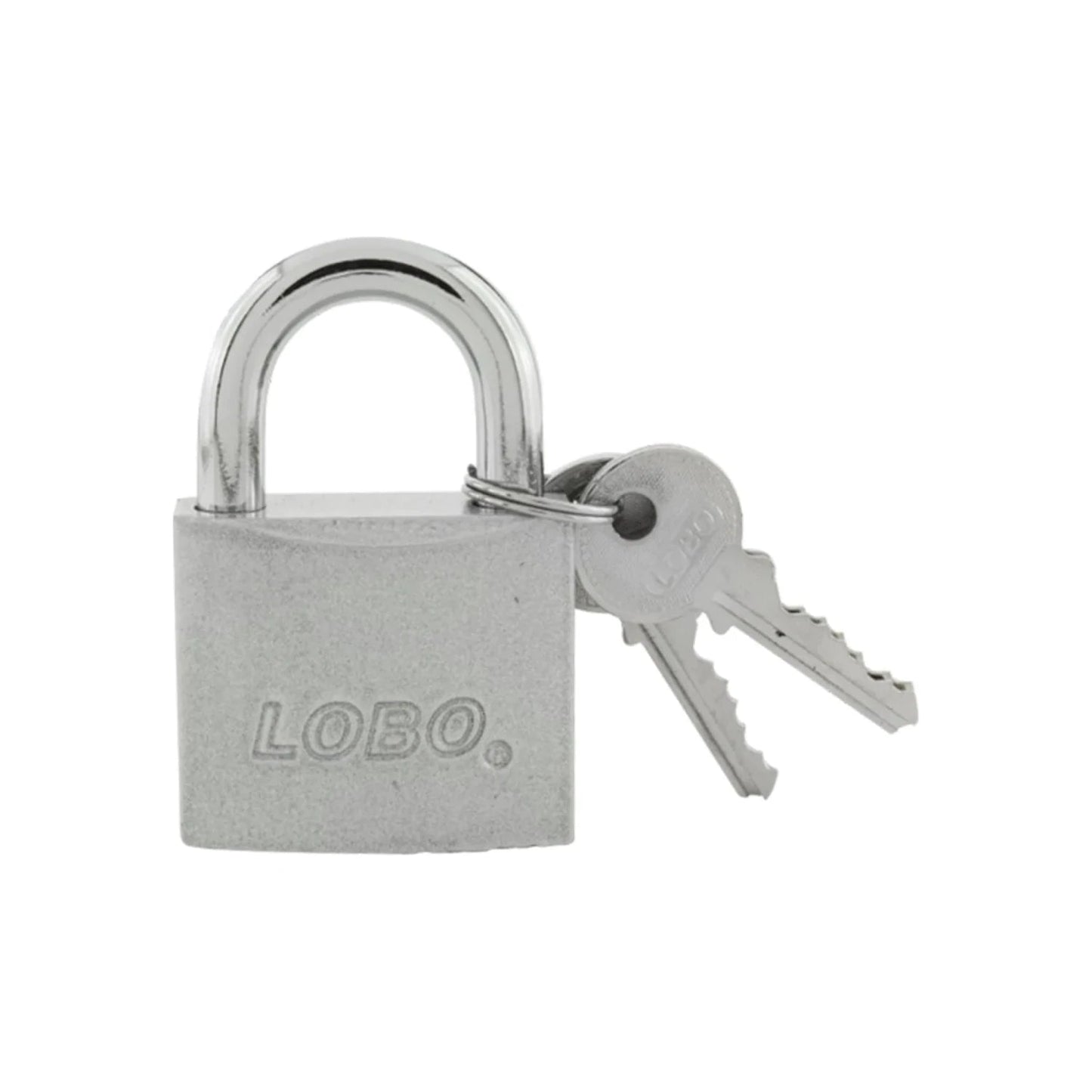 Candado Lobo de seguridad 50 mm con gancho corto y 2 llaves, acabado plata