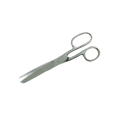 Tijera de costura metálica plateada de 7 pulgadas con ojo grande para uso profesional en textiles