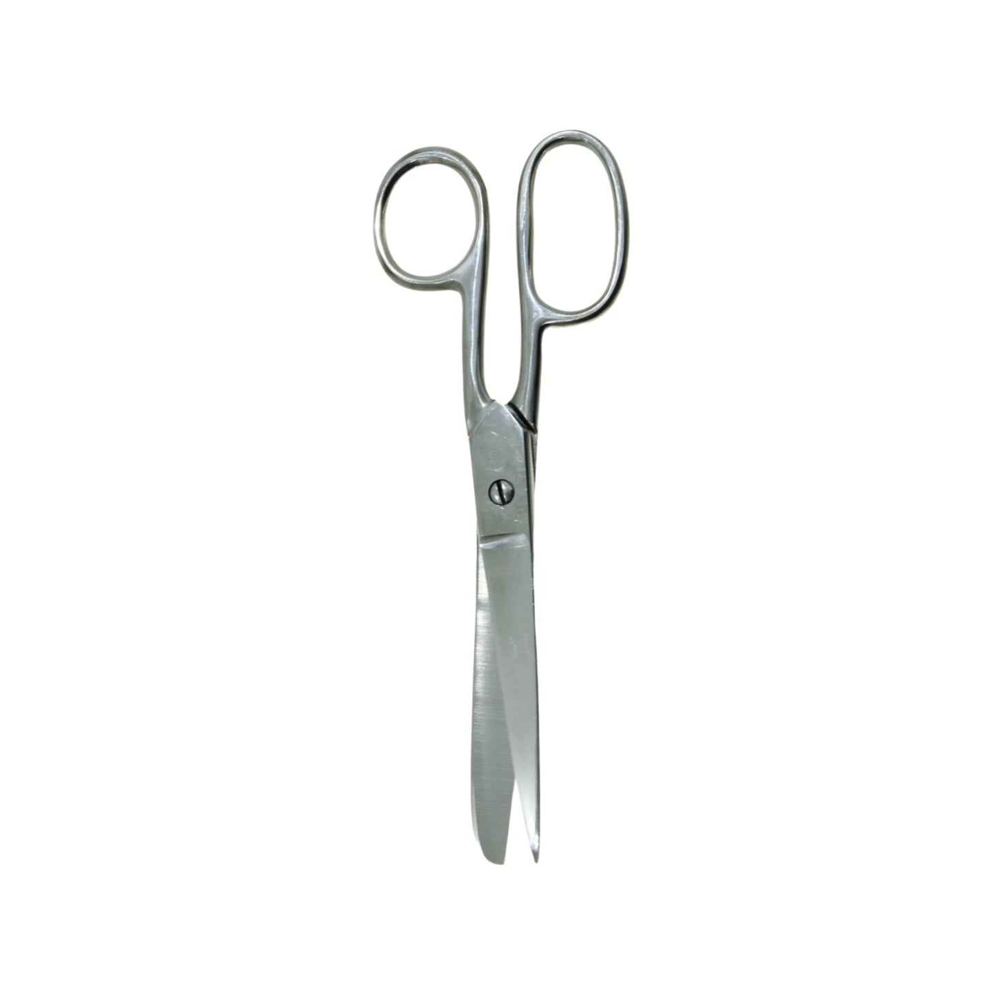 Tijeras de acero inoxidable para costura y manualidades, hojas afiladas para corte preciso de tela, acabado plateado.