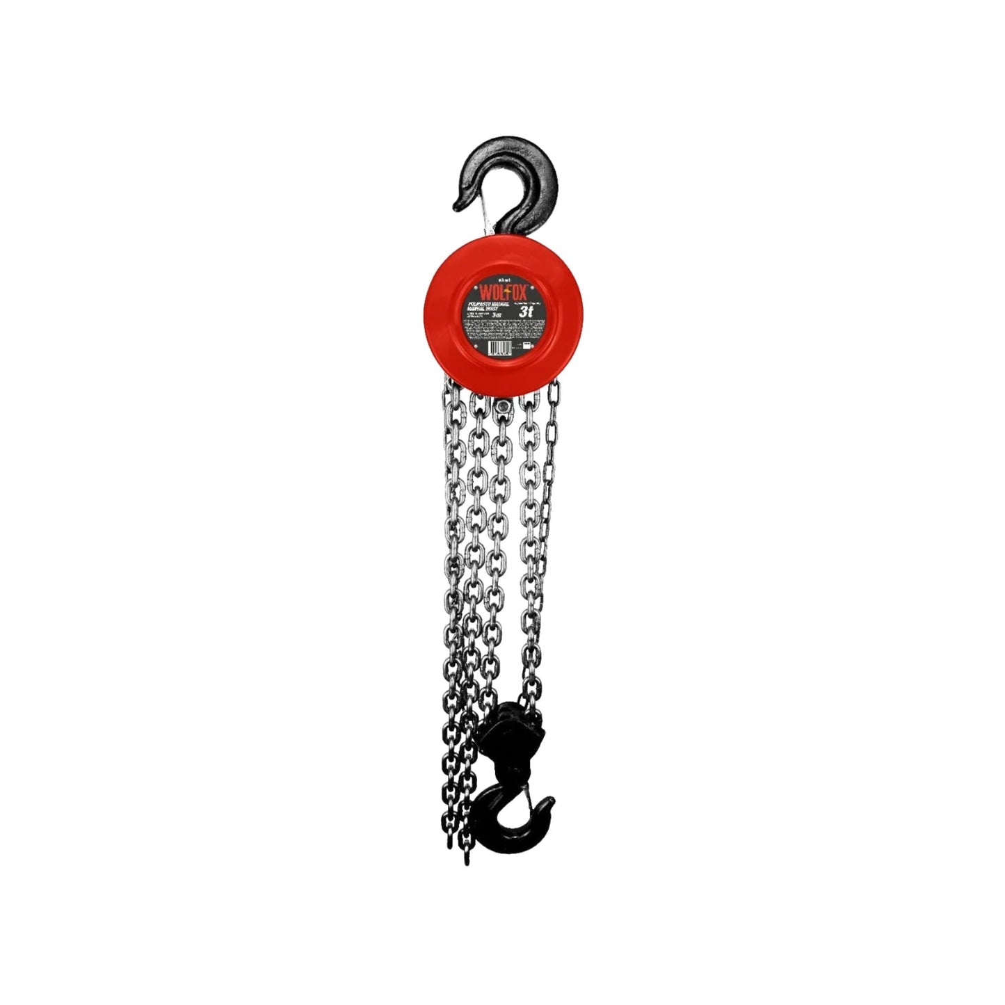 Polipasto de cadena manual WOLF+OX rojo 3T para carga industrial