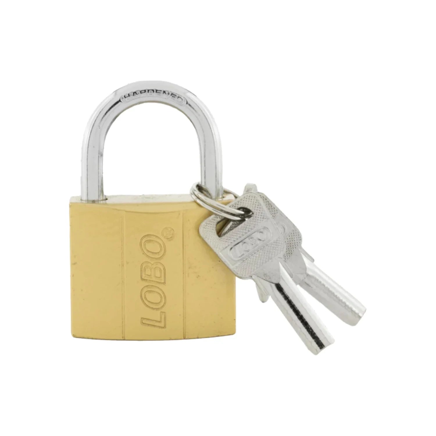 Candado Lobo de latón dorado con gancho de acero endurecido y dos llaves para seguridad