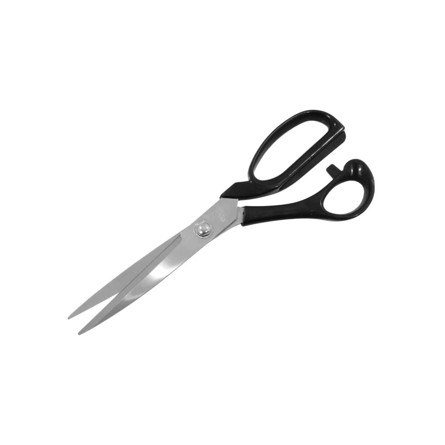 Tijera de costura de 9 pulgadas con mangos negros ergonómicos y hojas de acero inoxidable de alto filo para tela.