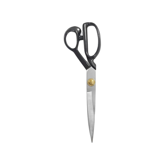 Tijera de sastre 10'' con mango negro antiderrapante para corte de tela y costura