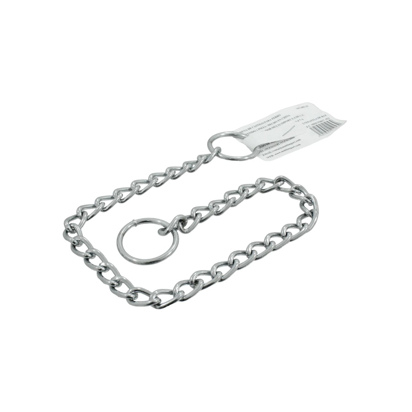 Cadena de castigo metálica para perro 2.5mm x 40cm con argollas cromadas