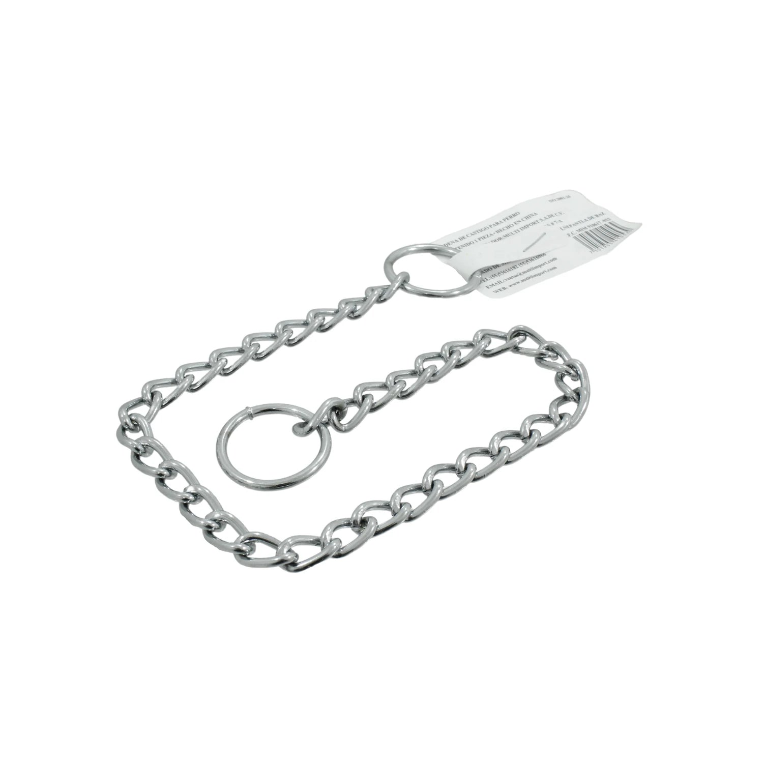 Cadena de castigo metálica para perro 2.5mm x 40cm con argollas cromadas