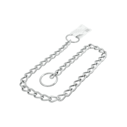 Cadena de corrección para perro, metálica cromada, con argollas deslizantes, 3.5mm x 66cm