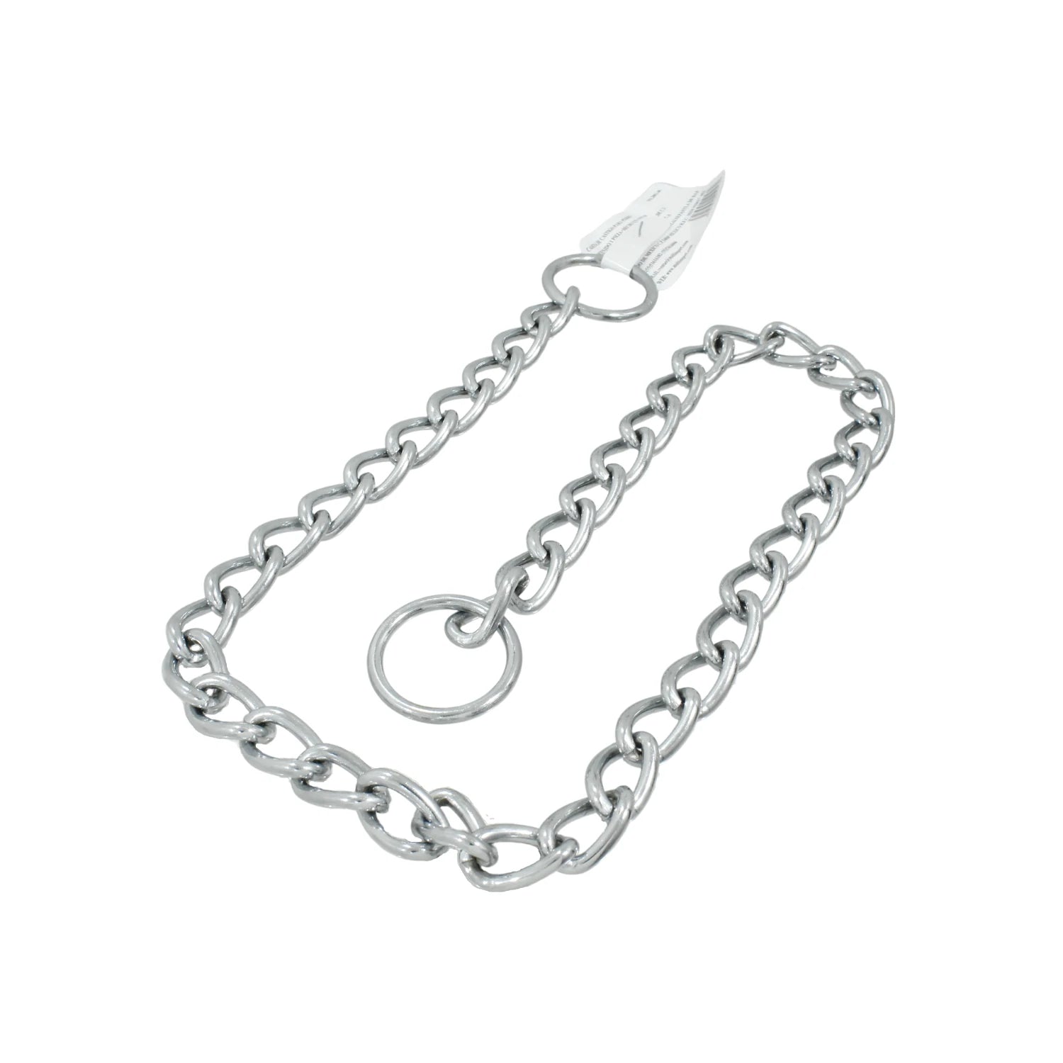 Cadena de adiestramiento para perros, eslabones de metal cromado, con argollas, tipo ahogo