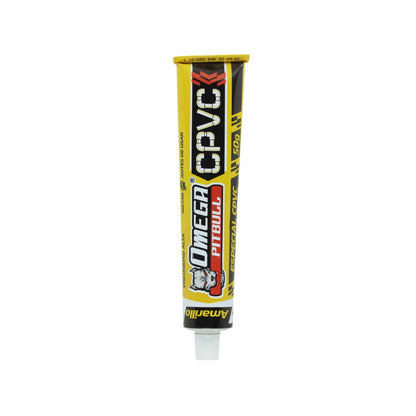 Pegamento cemento CPVC Omega Pitbull amarillo 50g para uniones de tuberías de fontanería