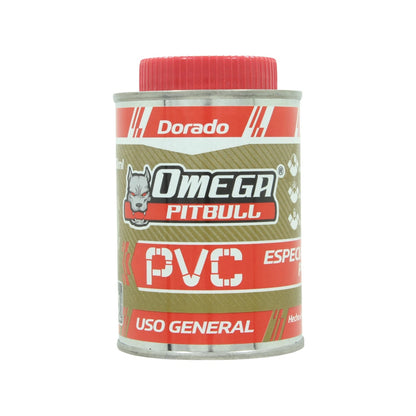 Pegamento para PVC Omega Pitbull dorado de uso general para fontanería
