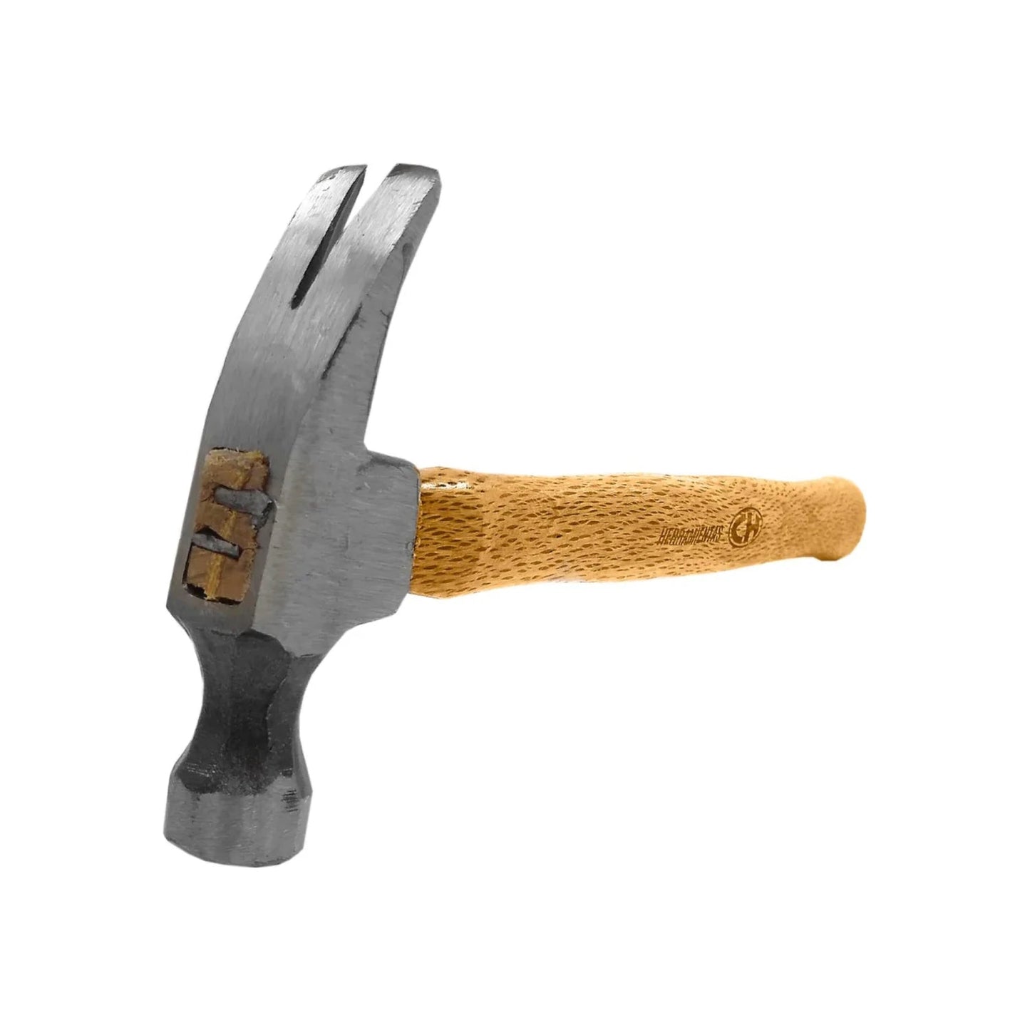 Martillo de uña recta CH 16 oz con mango de madera clara y cabeza de acero resistente para trabajos de ferretería.