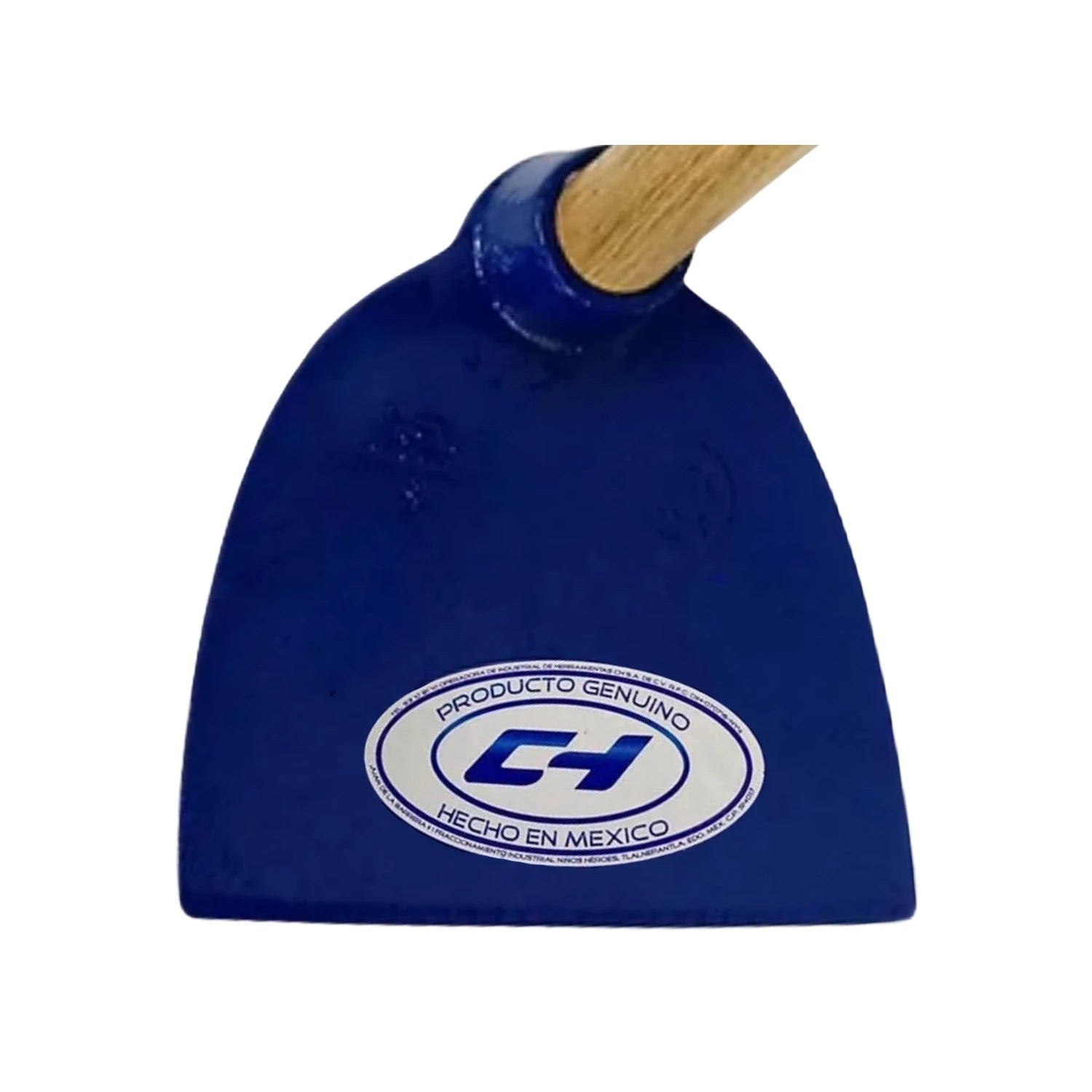 Azadón CH con cabeza azul y mango de madera para jardinería, cultivo de tierra y labranza