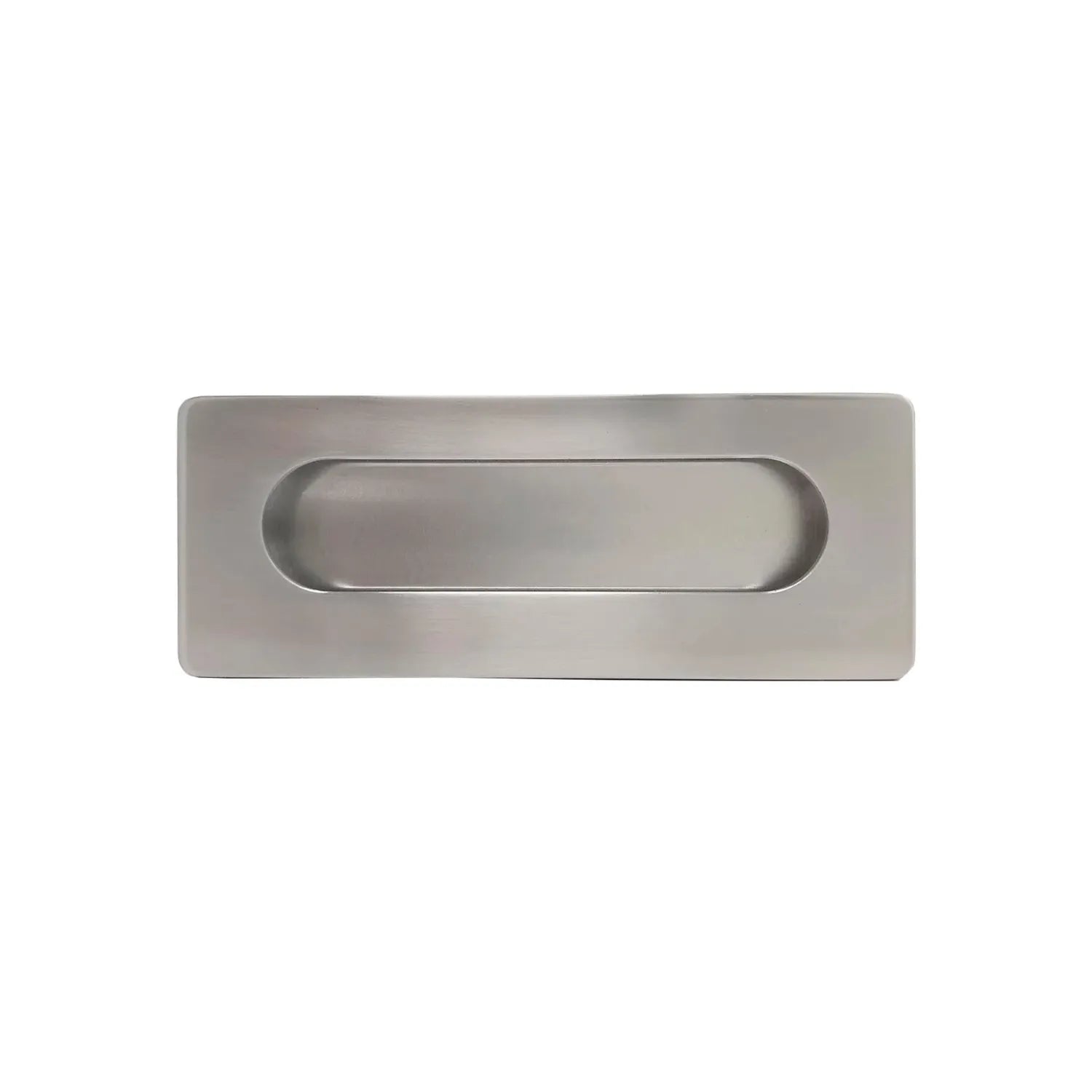 Jaladera rectangular empotrada de acero inoxidable satinado para puertas corredizas