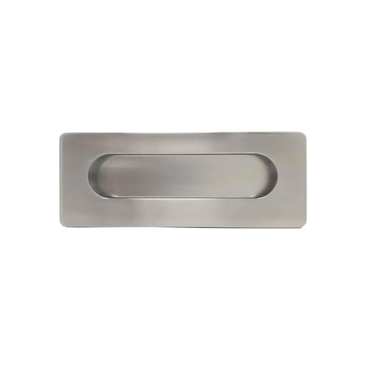Jaladera rectangular empotrada de acero inoxidable satinado para puertas corredizas