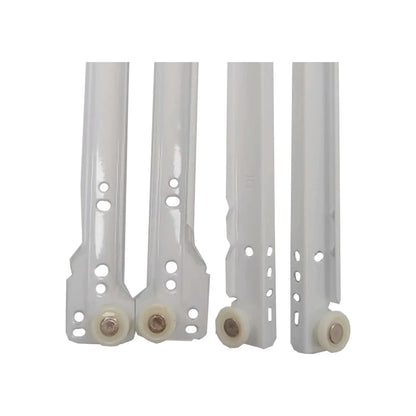 Correderas de cajón tipo europeo de rodillo, blancas, juego de 4 piezas, rieles deslizantes para muebles de hogar