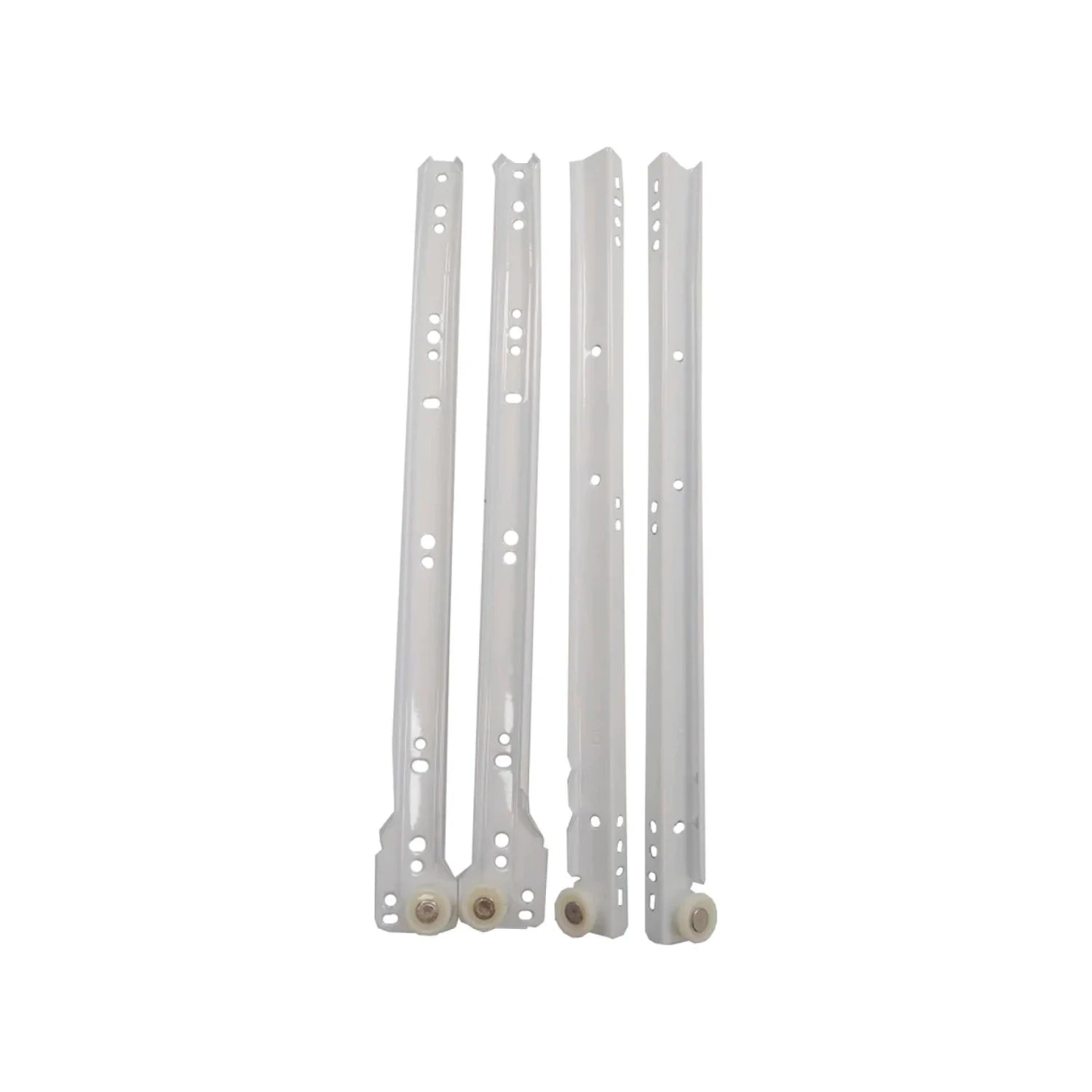 Correderas de cajón blancas tipo europeo con rodillo para muebles, set de 4 piezas.