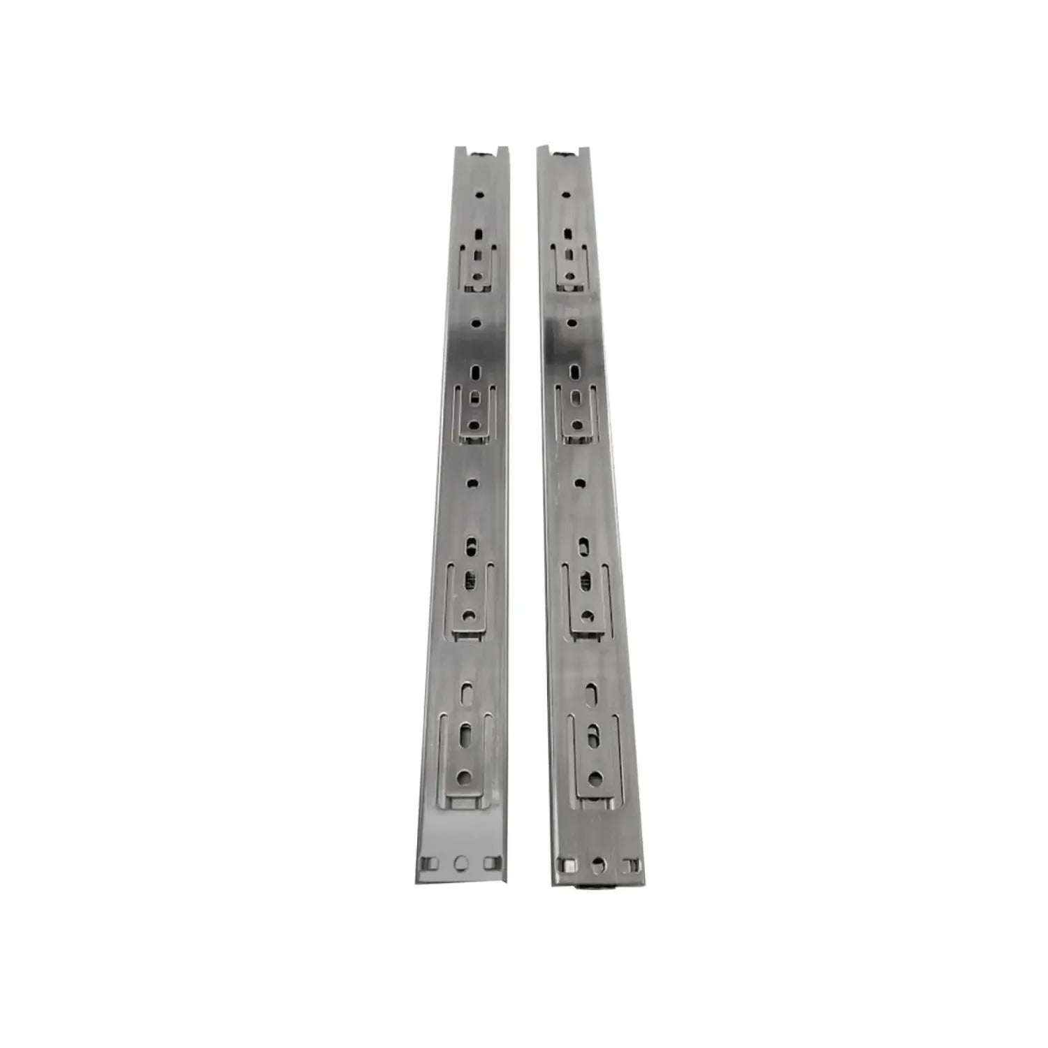 Par de correderas telescópicas metálicas para cajones, rieles de acero galvanizado de montaje lateral con extensión completa