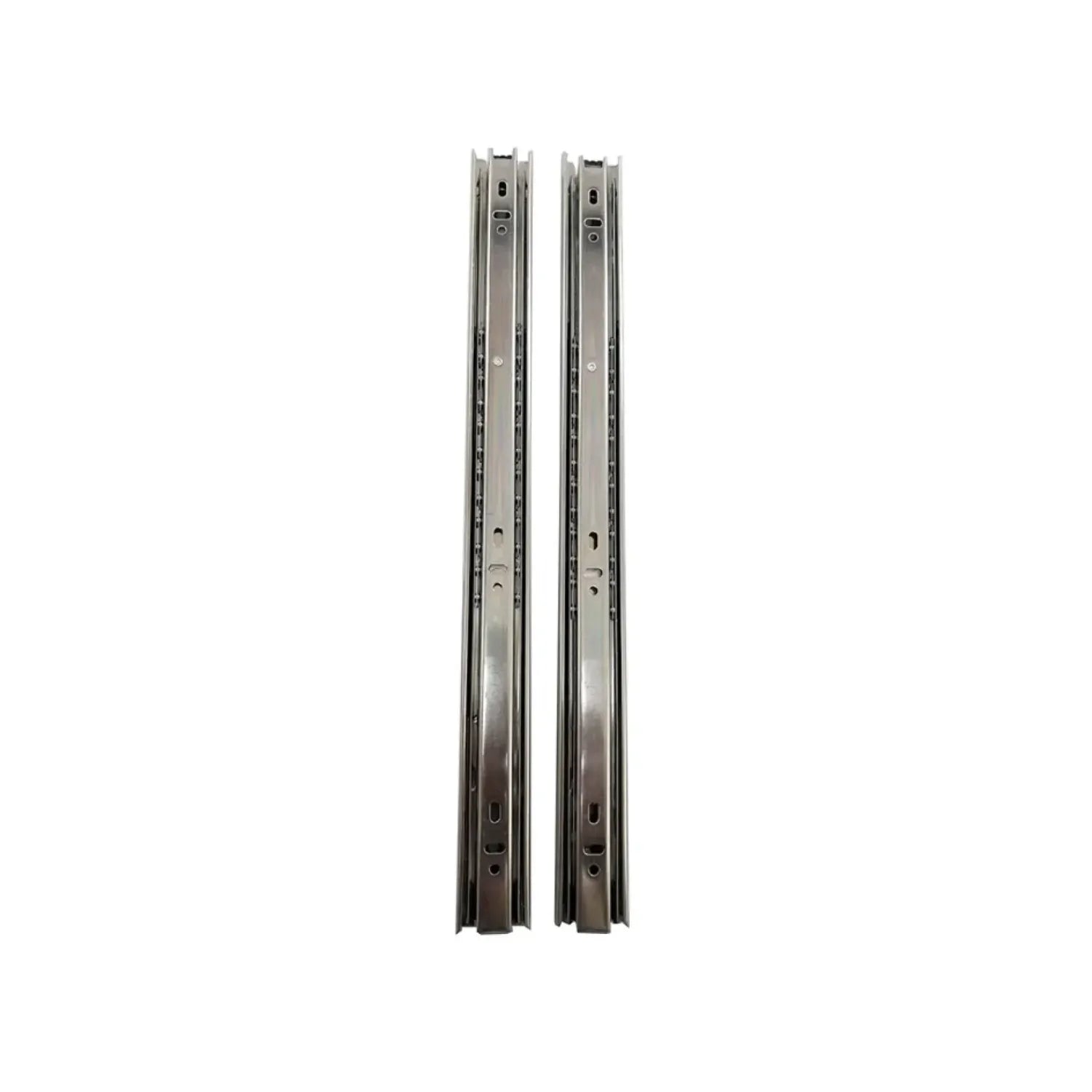 Par de guías telescópicas de acero inoxidable con rodamiento de bolas para cajones de muebles y gabinetes