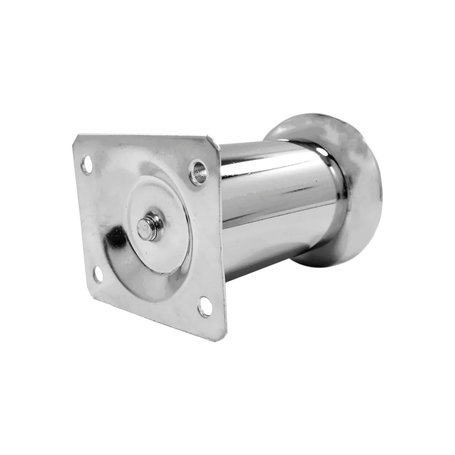 Pata metálica cromada para sofá o mueble, soporte resistente con base de fijación cuadrada