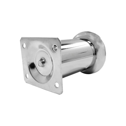 Pata metálica cromada para sofá o mueble, soporte resistente con base de fijación cuadrada