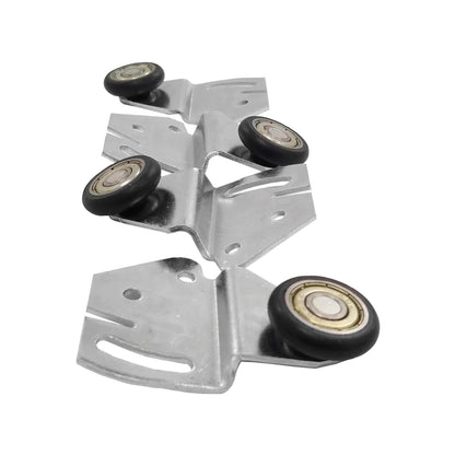 Juego de 4 carretillas con ruedas de nylon y rodamientos para sistema de riel de puerta corrediza